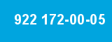 922 172-00-05 922 172-00-05